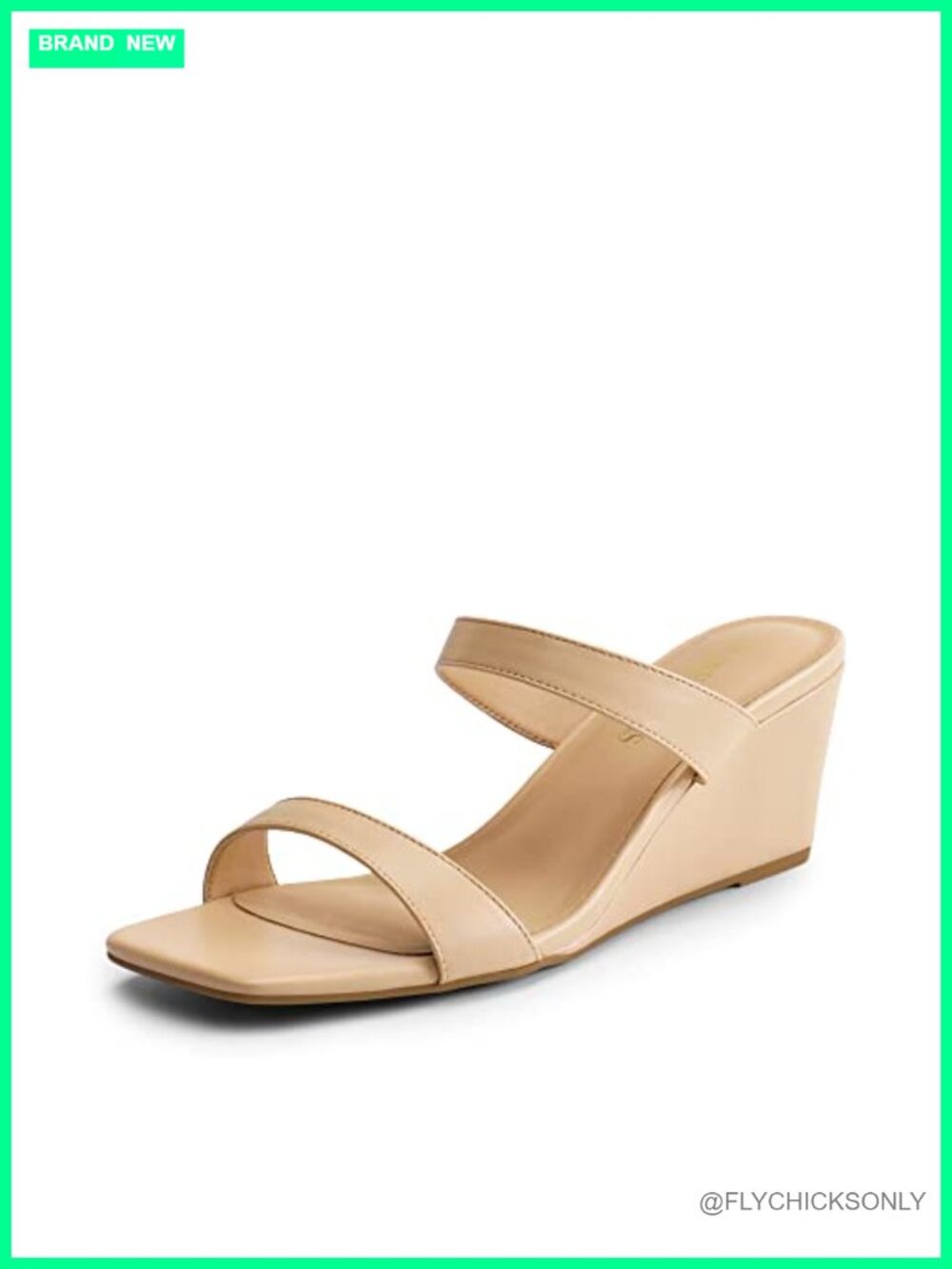 Womens Wedge Sandals Slip On Square Toe Cushioned Dressy Summer Shoes